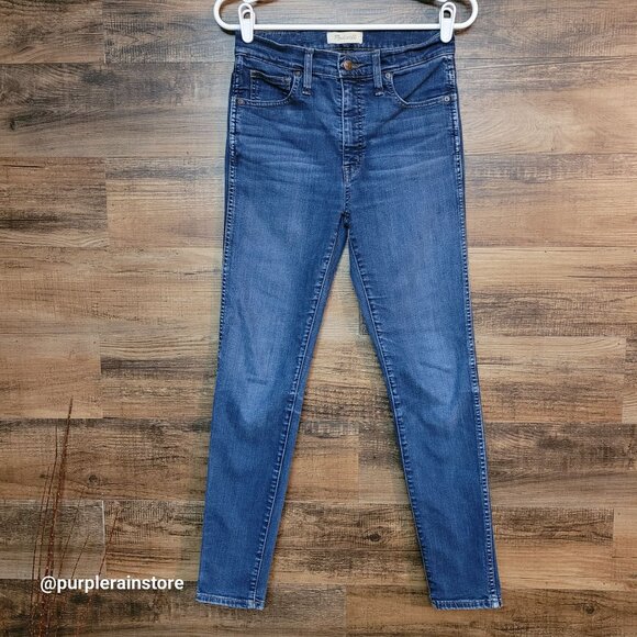 Madewell Jeans 27 Skinny 10" High Rise Hayes Wash F4684 Tummy Control Stretch - Picture 1 of 13